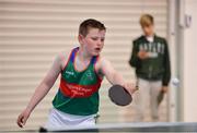 6 May 2017; Patrick Kiernan of Milltown-Emper- Moyvore, Co Westmeath, competing in the U13 and O10 Boy's Table Tennis during the Aldi Community Games May Festival 2017 at National Sports Campus, in Abbotstown, Dublin.  Photo by Sam Barnes/Sportsfile