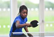 6 May 2017; Ruth Goodhead from Deansrath, Co Dublin, competing in the U13 and O10 Girl's Table Tennis during the Aldi Community Games May Festival 2017 at National Sports Campus, in Abbotstown, Dublin.  Photo by Sam Barnes/Sportsfile