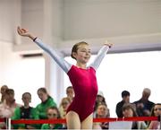 6 May 2017;  Grace McSweeney of St Peter and Paul's, Co Tipperary, competing in the U13 and O11 Girl's Individual Gymnastics during the Aldi Community Games May Festival 2017 at National Sports Campus, in Abbotstown, Dublin. Photo by Sam Barnes/Sportsfile