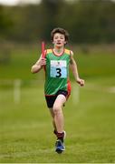 6 May 2017; James Bible, from Borris-St Mullins, Co Carlow, competes in the U14 Boys Mixed Distance Relay at the Aldi Community Games May Festival 2017 at National Sports Campus, in Abbotstown, Dublin.  Photo by Cody Glenn/Sportsfile
