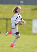 6 May 2017; Anna White, from St Brigid's, Co Kildare, competing in the U11 Tag Rugby event at the Aldi Community Games May Festival 2017 at National Sports Campus, in Abbotstown, Dublin.  Photo by Cody Glenn/Sportsfile