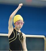 6 May 2017; Aisling O'Connor, from St Brendans-Oakpark, Co Kerry, prepares for her heat in the Girls U10 25m Backstroke event at the Aldi Community Games May Festival 2017 at National Sports Campus, in Abbotstown, Dublin.  Photo by Cody Glenn/Sportsfile