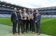 16 May 2017; Sky Sports has announced details of it's biggest and most comprehensive season of GAA coverage yet. Sky Sports will broadcast 14 (out of 20) exclusive fixtures with Dublin’s opening fixture on June 3rd in the Leinster Championship quarter-final acting as the curtain-raiser as they attempt to land a hat-trick of All-Ireland titles. Sky Sports will have expert analysis from Jim McGuinness, Peter Canavan, James Horan, Jamesie O’Connor, JJ Delaney, Ollie Canning and many more, including new addition to the analysis team, Monaghan football legend Dick Clerkin. Pictured at the announcement in Croke Park are, from left, JJ Delaney, Peter Canavan, JJ Buckley, Managing Director, Sky Ireland, Jim McGuinness, Noel Quinn, Media Right Manager, GAA, and Jamesie O'Connor. Photo by Brendan Moran/Sportsfile