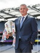 16 May 2017; Sky Sports has announced details of it's biggest and most comprehensive season of GAA coverage yet. Sky Sports will broadcast 14 (out of 20) exclusive fixtures with Dublin’s opening fixture on June 3rd in the Leinster Championship quarter-final acting as the curtain-raiser as they attempt to land a hat-trick of All-Ireland titles. Sky Sports will have expert analysis from Jim McGuinness, Peter Canavan, James Horan, Jamesie O’Connor, JJ Delaney, Ollie Canning and many more, including new addition to the analysis team, Monaghan football legend Dick Clerkin. Pictured at the announcement in Croke Park is Nicky English. Photo by Brendan Moran/Sportsfile