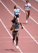 17 May 2017; Rhasidat Adeleke of Presentation Terenure on her way to winning the Junior Girls 200m during the Irish Life Health Leinster Schools Track and Field Day 1 at Morton Stadium in Santry, Dublin. Photo by David Fitzgerald/Sportsfile