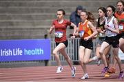 17 May 2017; A general view of the U16 Girls Mile race during the Irish Life Health Leinster Schools Track and Field Day 1 at Morton Stadium in Santry, Dublin. Photo by David Fitzgerald/Sportsfile
