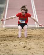 17 May 2017; Ellen McNally of Holy Child Killiney competing in the Minor Girls Long Jump during the Irish Life Health Leinster Schools Track and Field Day 1 at Morton Stadium in Santry, Dublin. Photo by David Fitzgerald/Sportsfile