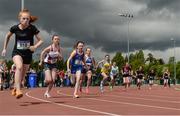 18 May 2017; A general view of the start of the Junior Girls 800 meters event during the Irish Life Health Connacht Schools Track and Field Championships at A.I.T, Athlone, in Co. Westmeath. Photo by Cody Glenn/Sportsfile