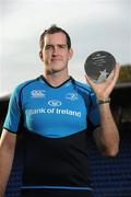 17 November 2011; Leinster's Devin Toner has been voted the Bank of Ireland Leinster Rugby Player of the Month for September / October. There were 7 games in the period for supporters to select their Player of the Month from, including an interprovincial clash with Connacht, and some tough encounters, home and away against PRO12 opponents. Pictured is Devin Toner receiving the award, Donnybrook Stadium, Donnybrook, Dublin. Picture credit: Brian Lawless / SPORTSFILE