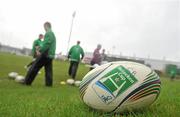 17 November 2011; A general view of a Heineken Cup match ball during Connacht squad training ahead of their Heineken Cup Pool 6 Round 2 game against Toulouse on Saturday. Connacht Rugby Squad Training, Sportsground, Galway. Picture credit: Diarmuid Greene / SPORTSFILE