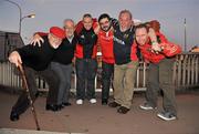 18 November 2011; Munster supporters, from left to right, Frank Lenihan Sr., Tom Lenihan, Greg O'Connor, Frank Lenihan, Cllr. John Gilligan, and James Gilligan, all from Limerick City, in Toulouse, ahead of their side's Heineken Cup, Pool 1, Round 2, match against Castres Olympique on Saturday. Toulouse, France. Picture credit: Diarmuid Greene / SPORTSFILE