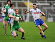 20 November 2011; David McEntee, Burren St Marys, Down, in action against Anton McArdle, Latton O’Rahilly’s, Monaghan. AIB Ulster GAA Football Senior Club Championship Semi-Final, Latton O’Rahilly’s, Monaghan v Burren St Marys, Down, Morgan Athletic Grounds, Armagh. Picture credit: Oliver McVeigh / SPORTSFILE