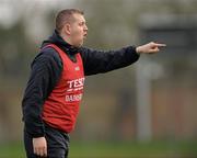 20 November 2011; Lisnaskea manager Kevin O'Rourke. Tesco All-Ireland Intermediate Ladies Football Club Championship Final, Lisnaskea v Stabannon, St. Mary’s Park, Scotstown, Monaghan. Photo by Sportsfile