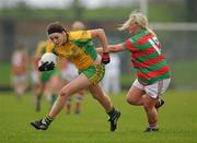 20 November 2011; Grace Rogers, Stabannon, in action against Sheree Slevin, Lisnaskea. Tesco All-Ireland Intermediate Ladies Football Club Championship Final, Lisnaskea v Stabannon, St. Mary’s Park, Scotstown, Monaghan. Photo by Sportsfile