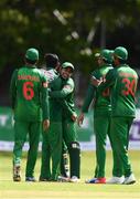 19 May 2017; Mosaddek Hossain of Bangladesh, second from left, is congratulated by team-mates including Mushfizur Rahim after catching out William Porterfield of Ireland during the One Day International match between Ireland and Bangladesh at Malahide Cricket Club in Dublin. Photo by Sam Barnes/Sportsfile