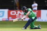 19 May 2017; Andrew Balbirnie of Ireland hits a six during the One Day International match between Ireland and Bangladesh at Malahide Cricket Club in Dublin. Photo by Sam Barnes/Sportsfile