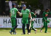 19 May 2017; Niall O'Brien and Ed Joyce of Ireland celebrate a four during the One Day International match between Ireland and Bangladesh at Malahide Cricket Club in Dublin. Photo by Sam Barnes/Sportsfile