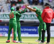 19 May 2017; Sunzamul Islam of Bangladesh, second left, is congratulated by Soumya Sarkar and Mashrafe Mortaza of Bangladesh after claiming the wicket of Ed Joyce of Ireland during the One Day International match between Ireland and Bangladesh at Malahide Cricket Club in Dublin. Photo by Sam Barnes/Sportsfile