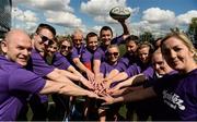 19 May 2017; The first ever Cadbury #BoostYourAwareness Touch rugby Blitz took place today in Lansdowne Rugby Football Club. The day-long event, which was held in aid of Cadbury’s charity partner Aware, aims to highlight and educate participants on the importance of maintaining positive mental health by staying active. Pictured are members of Team Cadbury / Team Mondelez getting ready for their match at Lansdowne RFC in Lansdowne Road, Dublin. Photo by Cody Glenn/Sportsfile
