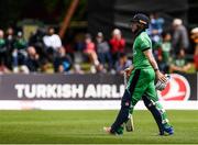 19 May 2017; Gary Wilson of Ireland leaves the field after being caught out during the One Day International match between Ireland and Bangladesh at Malahide Cricket Club in Dublin. Photo by Sam Barnes/Sportsfile