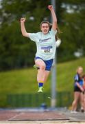 18 May 2017; Aoife Campbell, from Roscommon Community College, competes in the Intermediate Girls Long Jump event during the Irish Life Health Connacht Schools Track and Field Championships at A.I.T, Athlone, in Co. Westmeath. Photo by Cody Glenn/Sportsfile