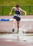 18 May 2017; Odhran Keane, from Seamount Kinvara, Galway, on his way to winning the Intermediate Boys 2000 meter Steeplechase event during the Irish Life Health Connacht Schools Track and Field Championships at A.I.T, Athlone, in Co. Westmeath. Photo by Cody Glenn/Sportsfile