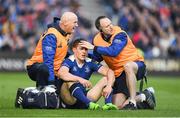 19 May 2017; Garry Ringrose of Leinster is attended to by team doctor Dr. Jim McShane, left, and team physio Garreth Farrell during the Guinness PRO12 Semi-Final match between Leinster and Scarlets at the RDS Arena in Dublin. Photo by Brendan Moran/Sportsfile