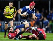 19 May 2017; Josh van der Flier of Leinster in action against Wyn Jones, left, and Werner Kruger of Scarlets during the Guinness PRO12 Semi-Final match between Leinster and Scarlets at the RDS Arena in Dublin. Photo by Stephen McCarthy/Sportsfile