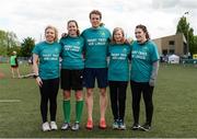 19 May 2017; The first ever Cadbury #BoostYourAwareness Touch rugby Blitz took place today in Lansdowne Rugby Football Club. The day-long event, which was held in aid of Cadbury’s charity partner Aware, aims to highlight and educate participants on the importance of maintaining positive mental health by staying active. Pictured are members of the Aer Lingus Team during the matches at Lansdowne RFC in Lansdowne Road, Dublin. Photo by Cody Glenn/Sportsfile