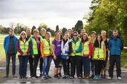 20 May 2017; Parkrun Ireland in partnership with Vhi, added their 63rd event on Saturday, May 20th, with the introduction of the Clonmel parkrun in the unique surrounds of Clonmel Racecourse. Parkruns take place over a 5km course weekly, are free to enter and are open to all ages and abilities, proving a fun and safe environment to enjoy exercise. To register for a parkrun near you visit www.parkrun.ie. New registrants should select their chosen event as their home location. You will then receive a personal barcode which acts as your free entry to any parkrun event worldwide. Pictured are race director Niamh Byrne and Caroline O'Donoghue of VHI, both centre, with volunteers ahead of the run. Photo by Sam Barnes/Sportsfile