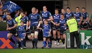 20 November 2011; Leinster captain Leo Cullen and mascots Jack Norton, left, and Harry Nolan. Heineken Cup, Pool 3, Round 2, Leinster v Glasgow Warriors, RDS, Ballsbridge, Dublin. Picture credit: Stephen McCarthy / SPORTSFILE