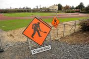 24 November 2011; A general view of the athletic track in UCD which has been closed for health and safety reasons. UCD, Belfield, Dublin. Picture credit: Pat Murphy / SPORTSFILE