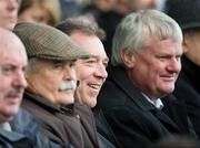 25 November 2011; The Chief Constable of PSNI Matt Baggott, second from right, flanked by Aogan Farrell, right, President of the Ulster Council of the GAA, and Andy Kettle, Dublin County Board Chairman, watch the McCarthy Cup game. Garda GAA Club (4-17)  v PSNI Gaelic Athletic Club (1-6), Croke Park, Dublin. Picture credit: Ray McManus / SPORTSFILE