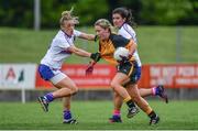 20 May 2017; Ciara McEnespie of Ulster is tackled by Sinead Burke of Connacht during the MMI Ladies Football Interprovincial Tournament match between Connacht and Ulster at Gavan Diffy Park in Monaghan. Photo by Ramsey Cardy/Sportsfile