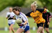 20 May 2017; Roisin Leonard of Connacht in action against Treasa Doherty of Ulster during the MMI Ladies Football Interprovincial Tournament match between Connacht and Ulster at Gavan Diffy Park in Monaghan. Photo by Ramsey Cardy/Sportsfile