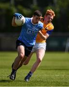 20 May 2017; Ross McGarry of Dublin in action against Kian Gilmore of Longford during the Electric Ireland Leinster GAA Minor Football Championship Quarter-Final match between Dublin and Longford at Parnell Park in Dublin. Photo by Sam Barnes/Sportsfile