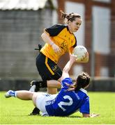 20 May 2017; Geraldine McLaughlin of Ulster in action against Marie Ambrose of Munster during the MMI Ladies Football Interprovincial Tournament final between Munster and Ulster at Gavan Diffy Park in Monaghan. Photo by Ramsey Cardy/Sportsfile