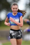 20 May 2017; Jodie McCann, Institute of Education, after winning the senior girls 1500m event during day 2 of the Irish Life Health Leinster Schools Track & Field Championships at Morton Stadium in Dublin. Photo by Stephen McCarthy/Sportsfile