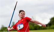 20 May 2017; Tristen de Beer of High School competing in the intermediate boys javelin event during day 2 of the Irish Life Health Leinster Schools Track & Field Championships at Morton Stadium in Dublin. Photo by Stephen McCarthy/Sportsfile