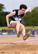 20 May 2017; Fionn McGrane of Belvedere competing in the intermediate boys triple jump event during day 2 of the Irish Life Health Leinster Schools Track & Field Championships at Morton Stadium in Dublin. Photo by Stephen McCarthy/Sportsfile