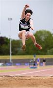 20 May 2017; Fionn McGrane of Belvedere competing in the intermediate boys triple jump event during day 2 of the Irish Life Health Leinster Schools Track & Field Championships at Morton Stadium in Dublin. Photo by Stephen McCarthy/Sportsfile