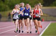 20 May 2017; Annie O'Connor of Loreto Kilkenny, 3, competes in the senior girls 800m event during day 2 of the Irish Life Health Leinster Schools Track & Field Championships at Morton Stadium in Dublin. Photo by Stephen McCarthy/Sportsfile