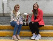 20 May 2017; Marcella Armitage and Emer Geoghegan with the Anglo Celt Cup. Ulster GAA Football Senior Championship Preliminary Round match between Monaghan and Fermanagh at St Tiernach's Park in Clones, Co. Monaghan. Photo by Philip Fitzpatrick/Sportsfile