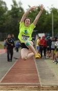 20 May 2017; Lia Ní Bhriain of Coláiste an Phiarsaigh, Co Cork, competing in the Girls Long Jump Intermediate event during the Irish Life Health Munster Schools Track & Field Championships at C.I.T in Cork. Photo by Piaras Ó Mídheach/Sportsfile