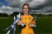 20 May 2017; Caroline O'Hanlon of Ulster with the Player of the tournament award and trophy following the MMI Ladies Football Interprovincial Tournament final between Munster and Ulster at Gavan Diffy Park in Monaghan. Photo by Ramsey Cardy/Sportsfile