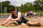 20 May 2017; Luke Harmon of Belvedere competes in the senior boys long jump event during day 2 of the Irish Life Health Leinster Schools Track & Field Championships at Morton Stadium in Dublin. Photo by Stephen McCarthy/Sportsfile