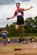 20 May 2017; Mark Shelly of Boyne CS competes in the senior boys long jump event during day 2 of the Irish Life Health Leinster Schools Track & Field Championships at Morton Stadium in Dublin. Photo by Stephen McCarthy/Sportsfile