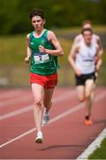 20 May 2017; Jamie Battle of Colaiste Mhuire Mullingar on his way to winning the senior boys 5000m event during day 2 of the Irish Life Health Leinster Schools Track & Field Championships at Morton Stadium in Dublin. Photo by Stephen McCarthy/Sportsfile