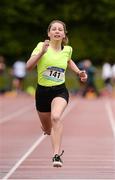 20 May 2017; Emily Wall of Colásite Choilm Ballincollig, Co Cork, competing in the Girls 100m Minor event during the Irish Life Health Munster Schools Track & Field Championships at C.I.T in Cork. Photo by Piaras Ó Mídheach/Sportsfile