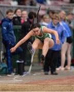 20 May 2017; Aisling Cassidy of Bandon Grammar School, Co Cork, competing in the Girls Triple Jump Intermediate event during the Irish Life Health Munster Schools Track & Field Championships at C.I.T in Cork. Photo by Piaras Ó Mídheach/Sportsfile